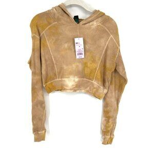Target Wild Fable Womens Cropped Waffle Knit Hooded Top Size Medium NWT